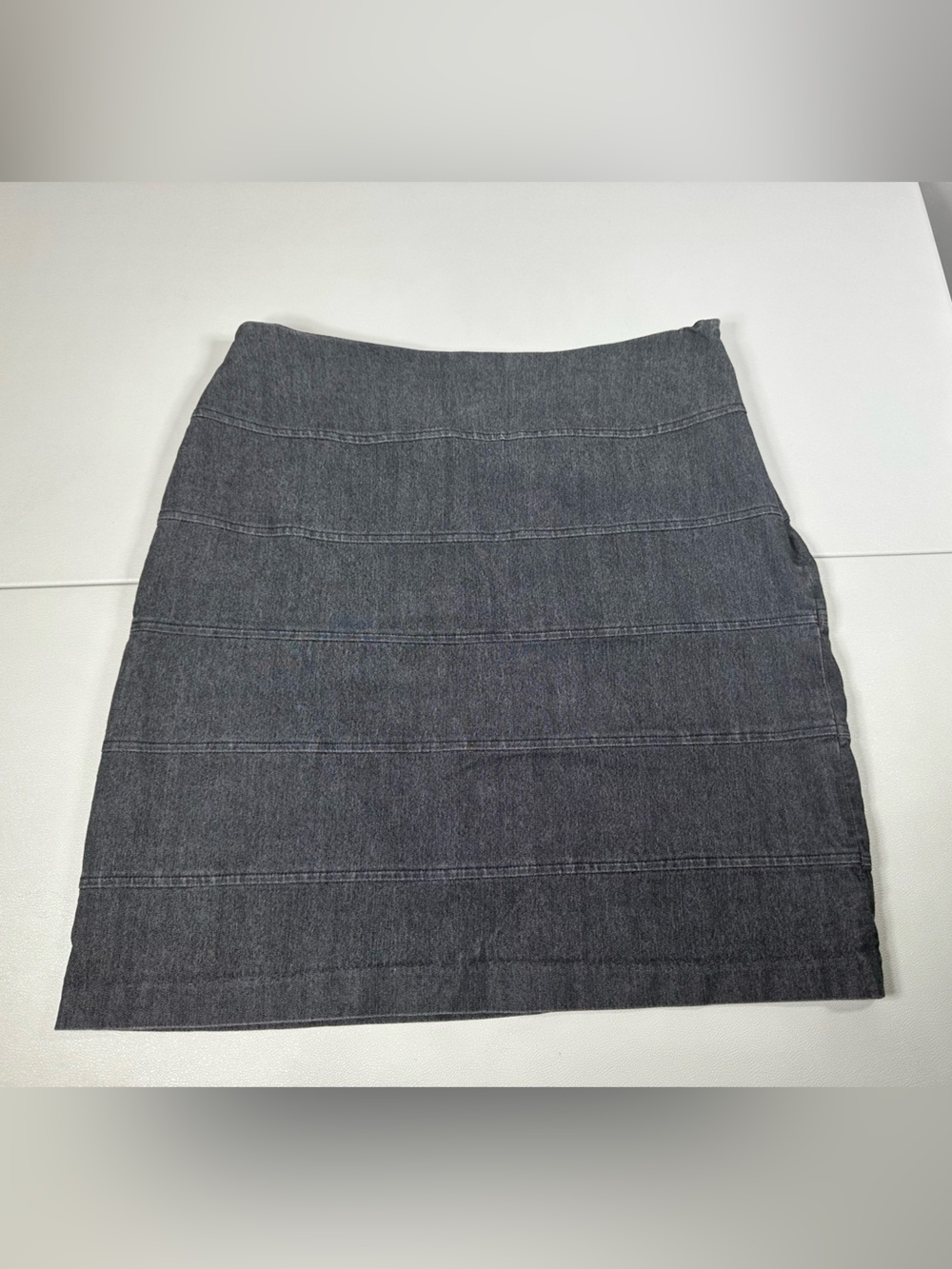 Sandro Tiered Denim Sheath Skirt - Picture 3 of 7